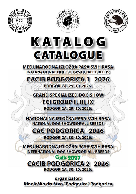 Catalogue/Katalog CACIB-Podgorica-1-2-2026